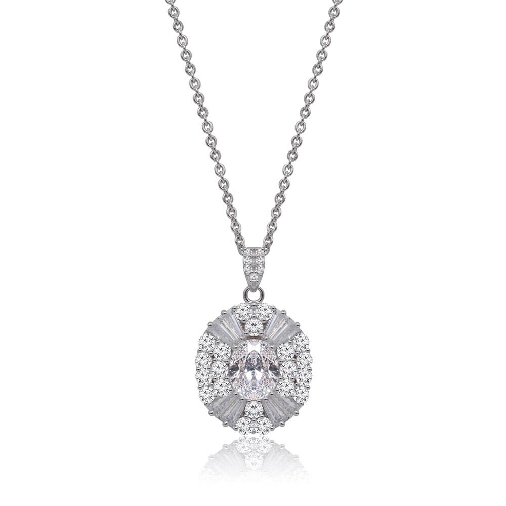 Oval CZ Statement Necklace